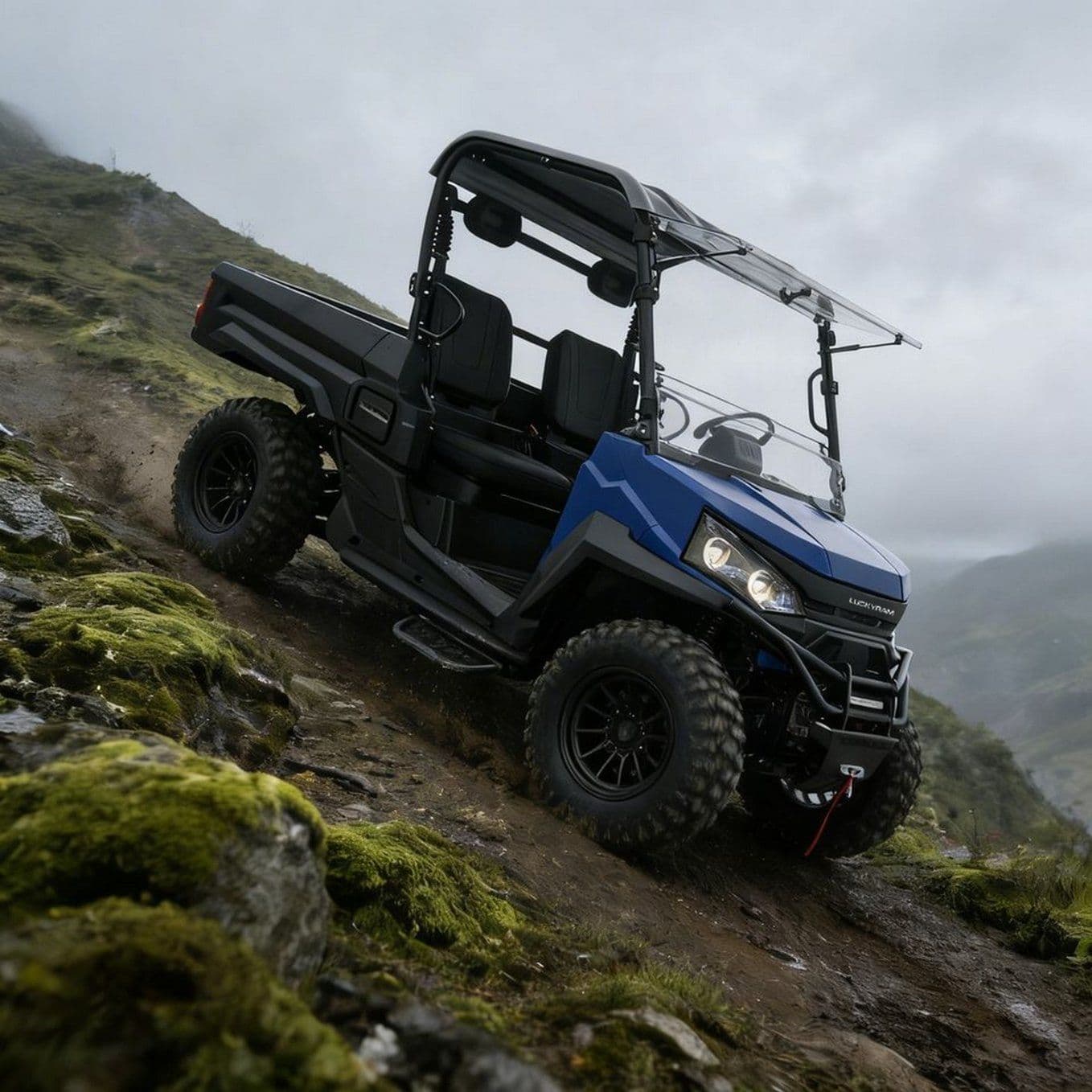 10KW AC-motor 4WD UTV 73,6V 150Ah 670kg Laden 400mm Waden