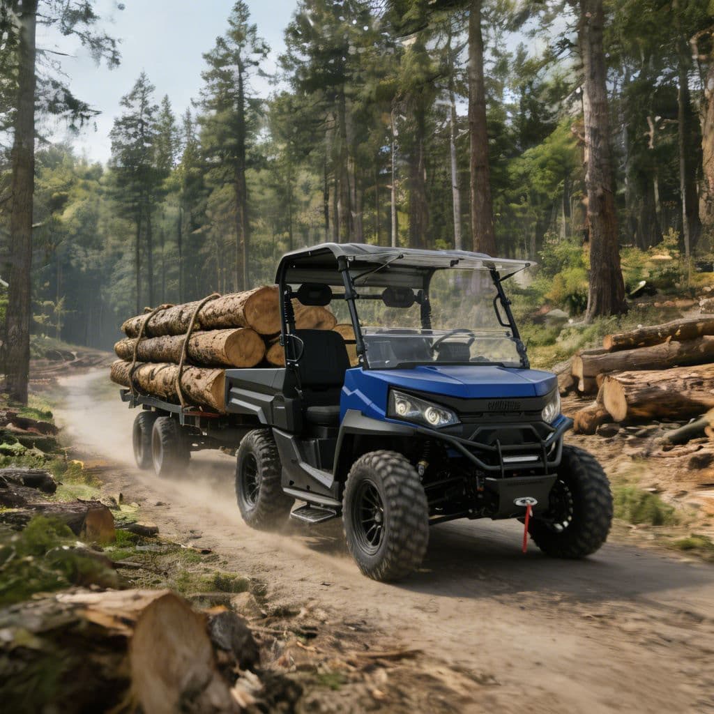 4WD elektrische UTV voor de jacht op de bouwplaats 73,6 V lithiumbatterij PKE Keyless