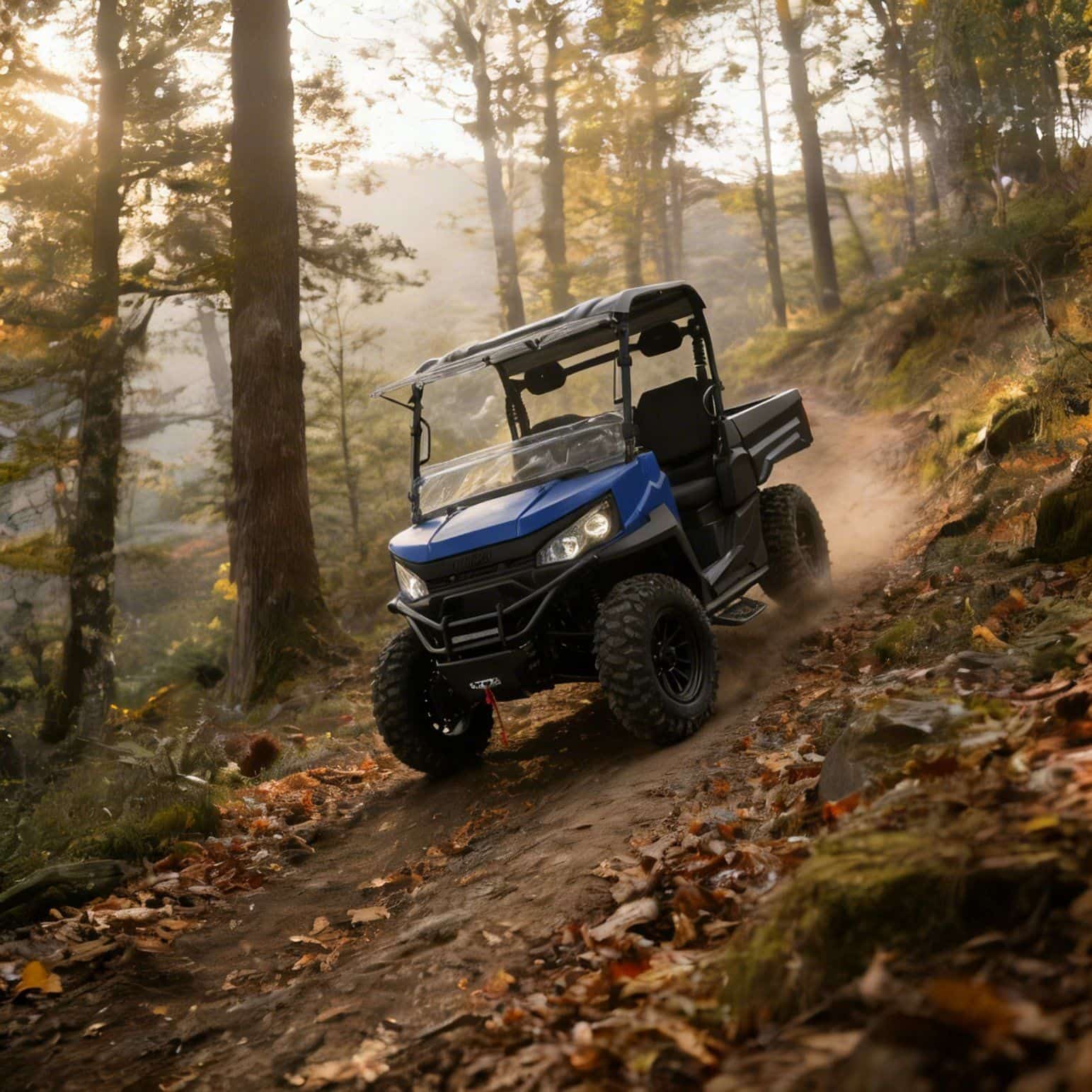 4WD UTV 73,6 V 20 kW piekvermogen 400 A controller 350 kg dumpbed