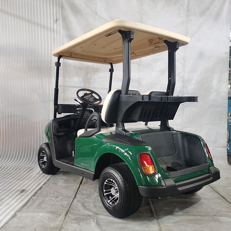 Hoogwaardige elektrische golfkar met twee zitplaatsen, uitgerust met lithiumbatterij